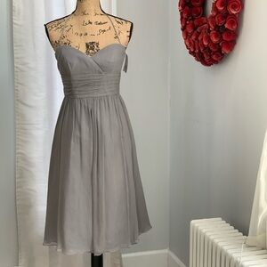 Melissa Sweet grey dress sweetheart neckline size 2